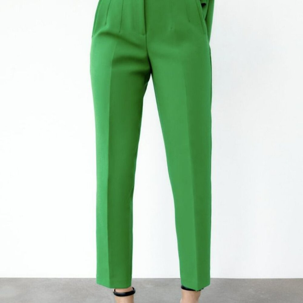 Zara Bright Green Tailored Trousers